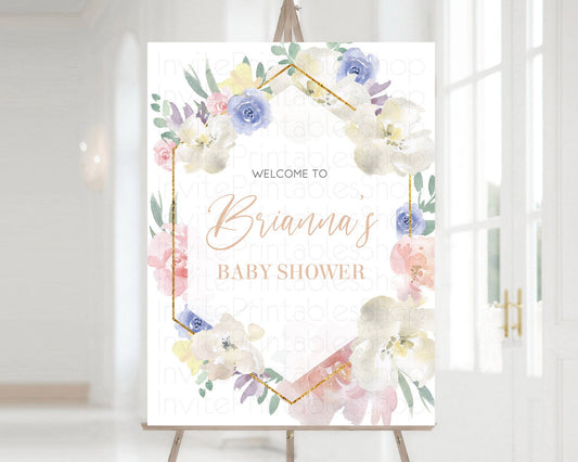 Editable Secret Garden Baby Shower Welcome Sign Wildflower Welcome Board Pas