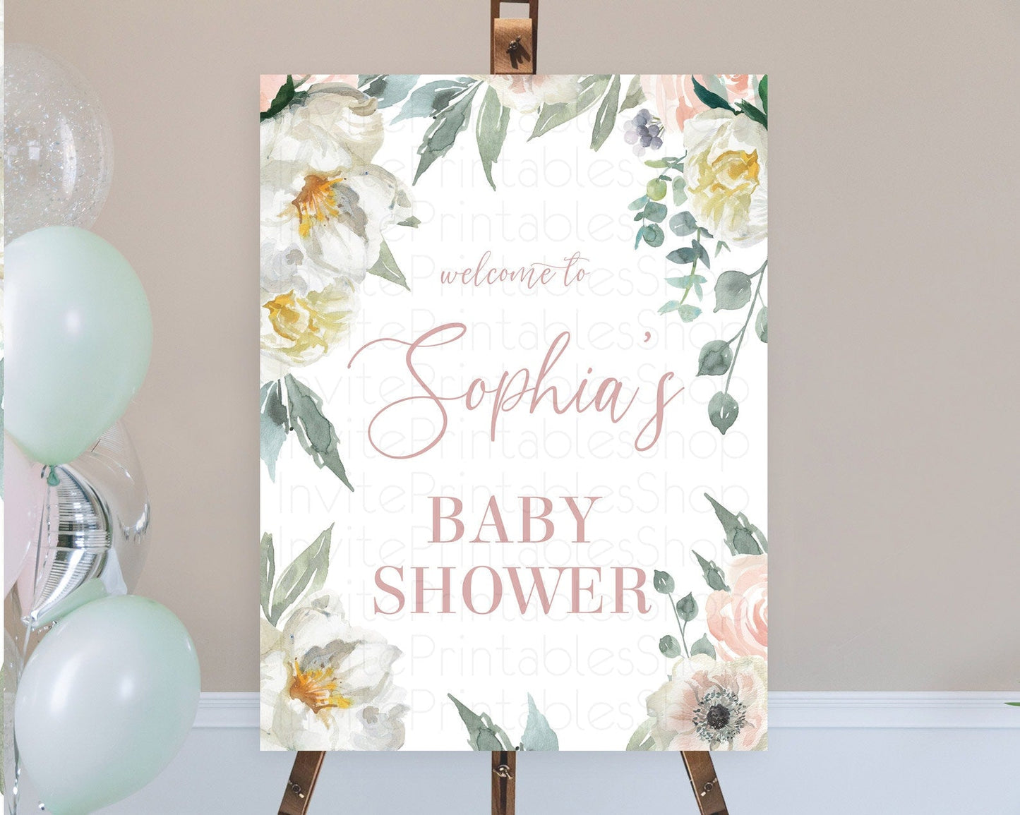 Secret Garden Baby Shower Welcome Sign Wildflower Welcome Board Pastel Flower Garden Welcome Poster Boho Wildflower Welcome Sign D10121