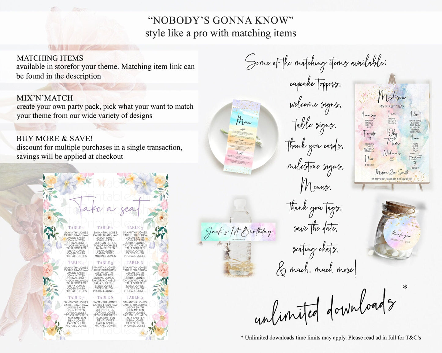 Secret Garden Seating Chart Wildflower Seating Chart Pastel Flowers Seating Chart Enchanted Garden Boho Floral Take A Seat Decor D10472