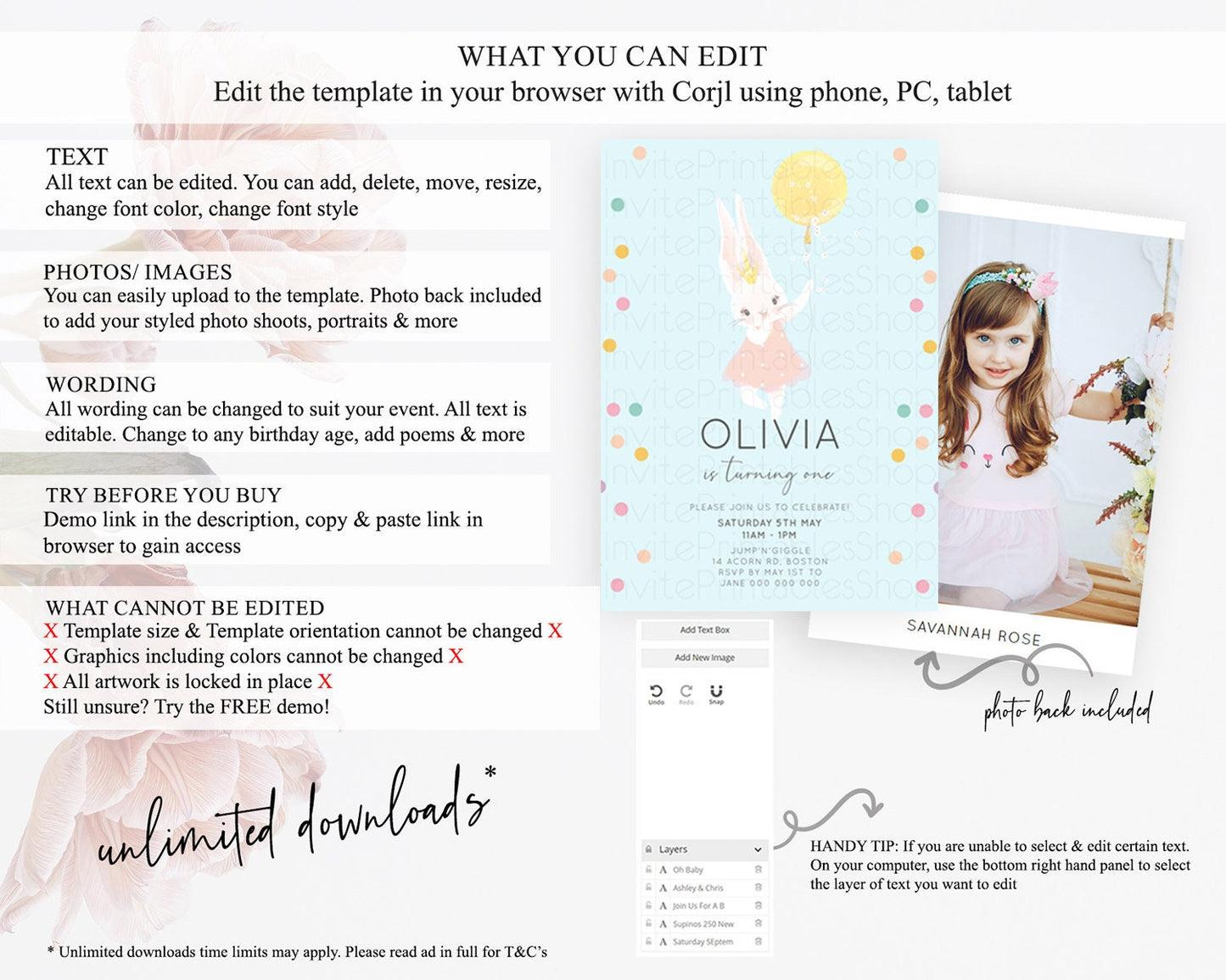 Bunny Birthday Invitation Pastel Bunny Invitation Bunny Balloon Invites Pastel Confetti Balloon Bunny Invites 2nd 1st First Birthday 199v3