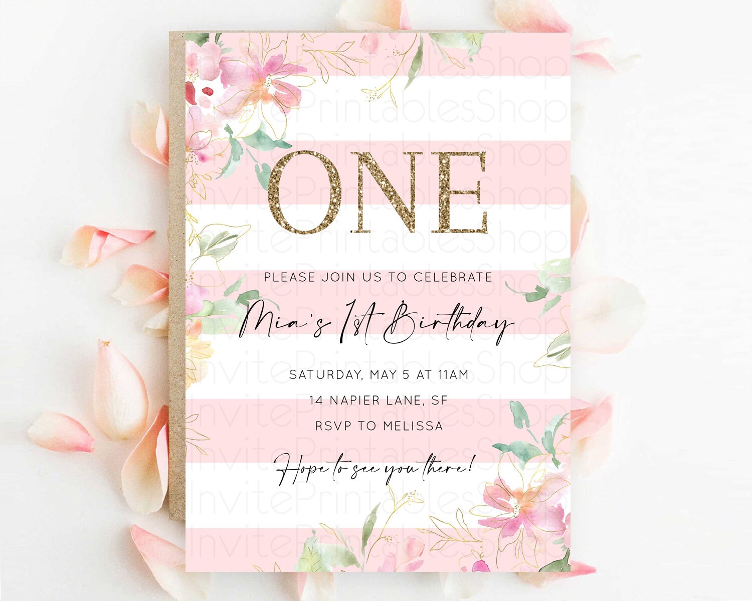 Editable Secret Garden Invitation Wildflower Birthday Invitation Pastel Flow