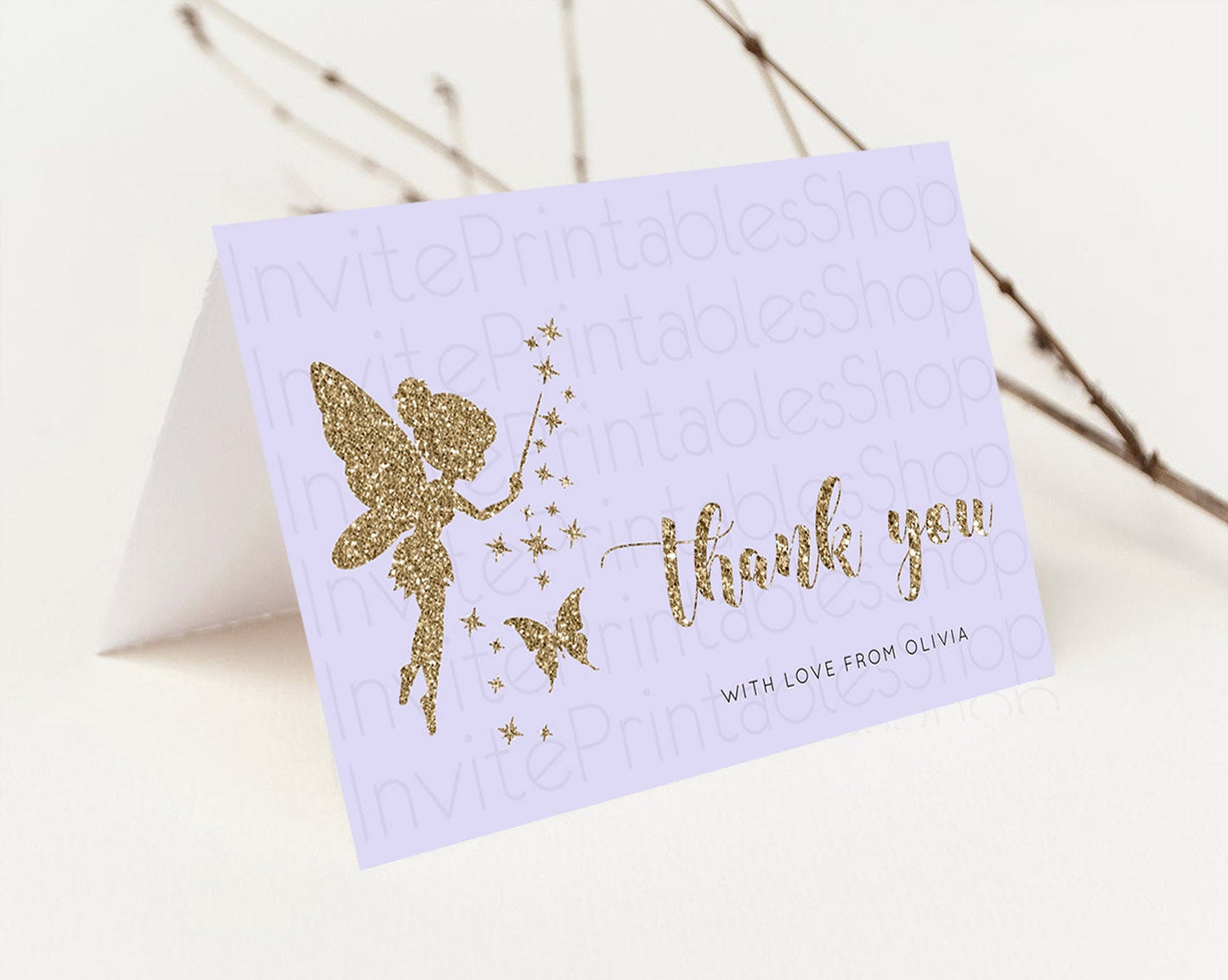 Fairy Thank You Fairy Thank You Card Enchanted Garden Pastel Butterfly Birthday Thank You Floral Secret Garden Teacher Thank You D10389