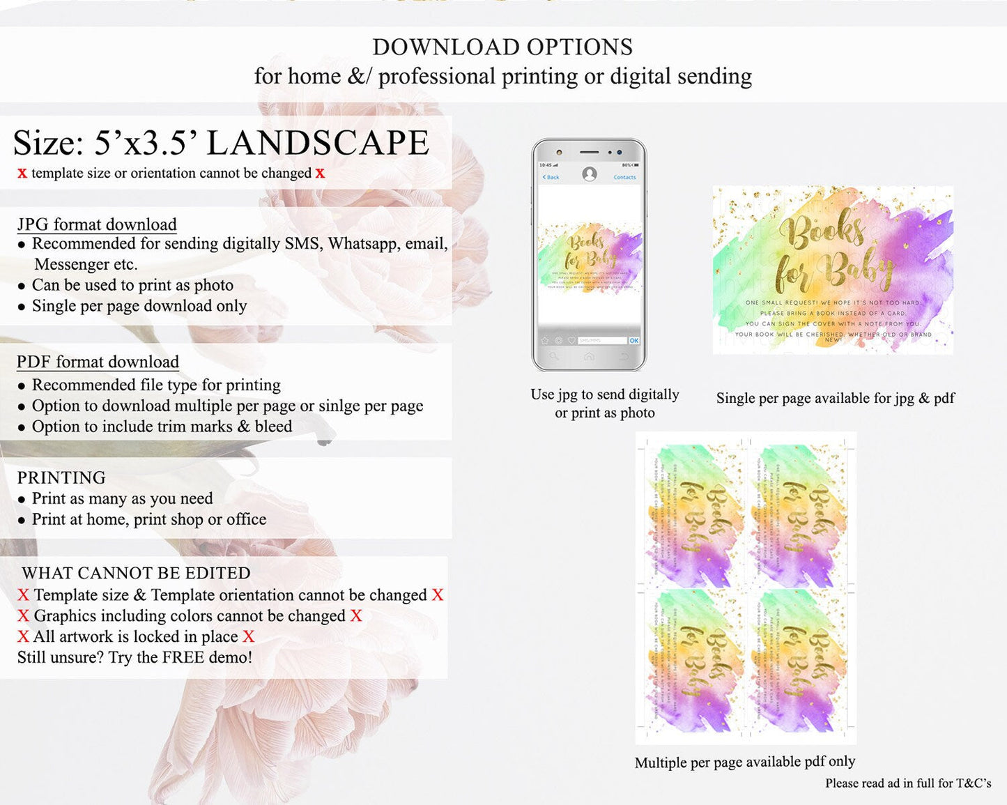 Pastel Books For Baby Card Pastel Rainbow Book Insert Colorful Ombre Watercolor Book Card Confetti Glitter Baby Book Poem Request D10517