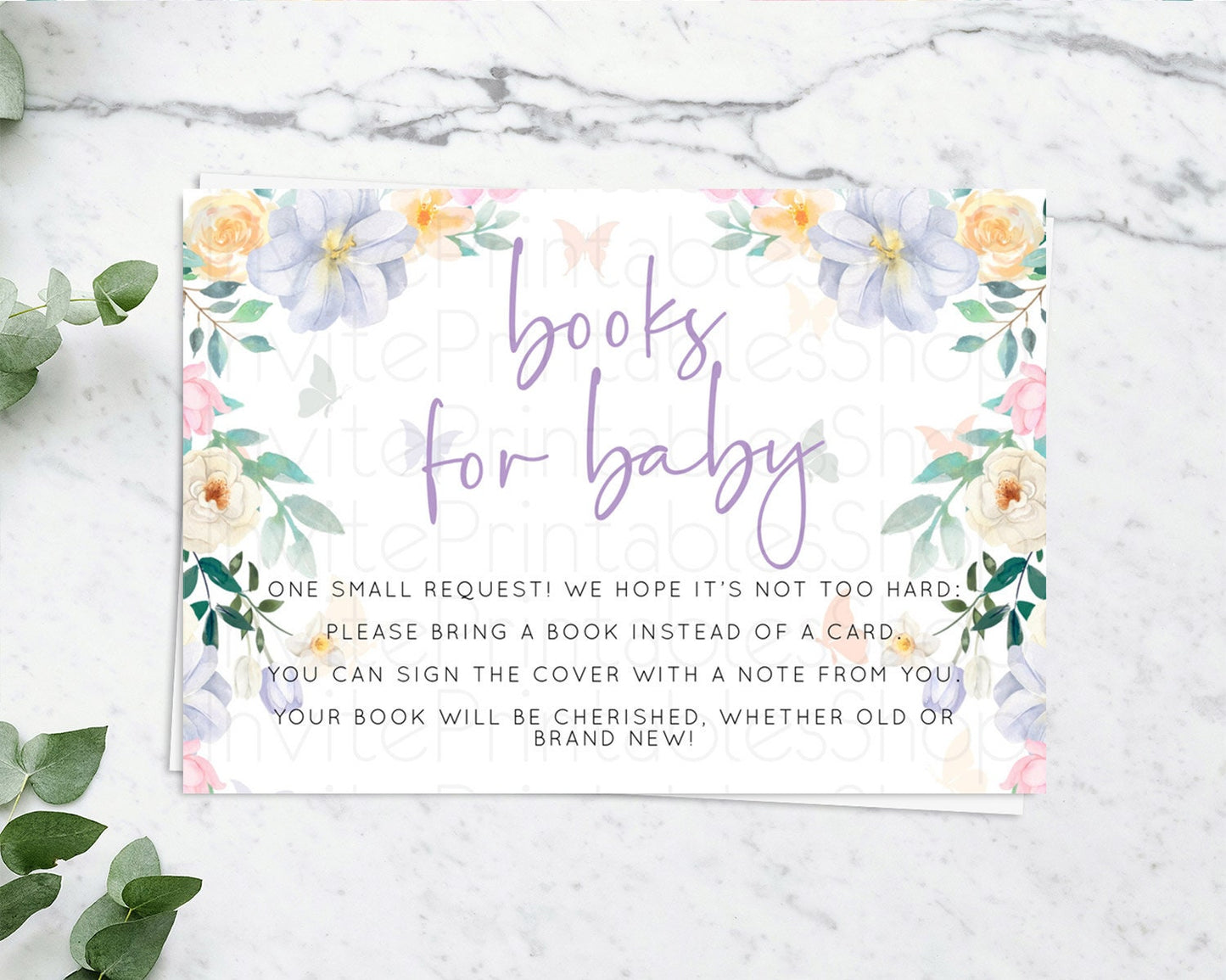 Secret Garden Books For Baby Card Boho Wildflower Book Insert Pastel Flower Garden Baby Shower Card Flower Guests Book Poem Request D10472