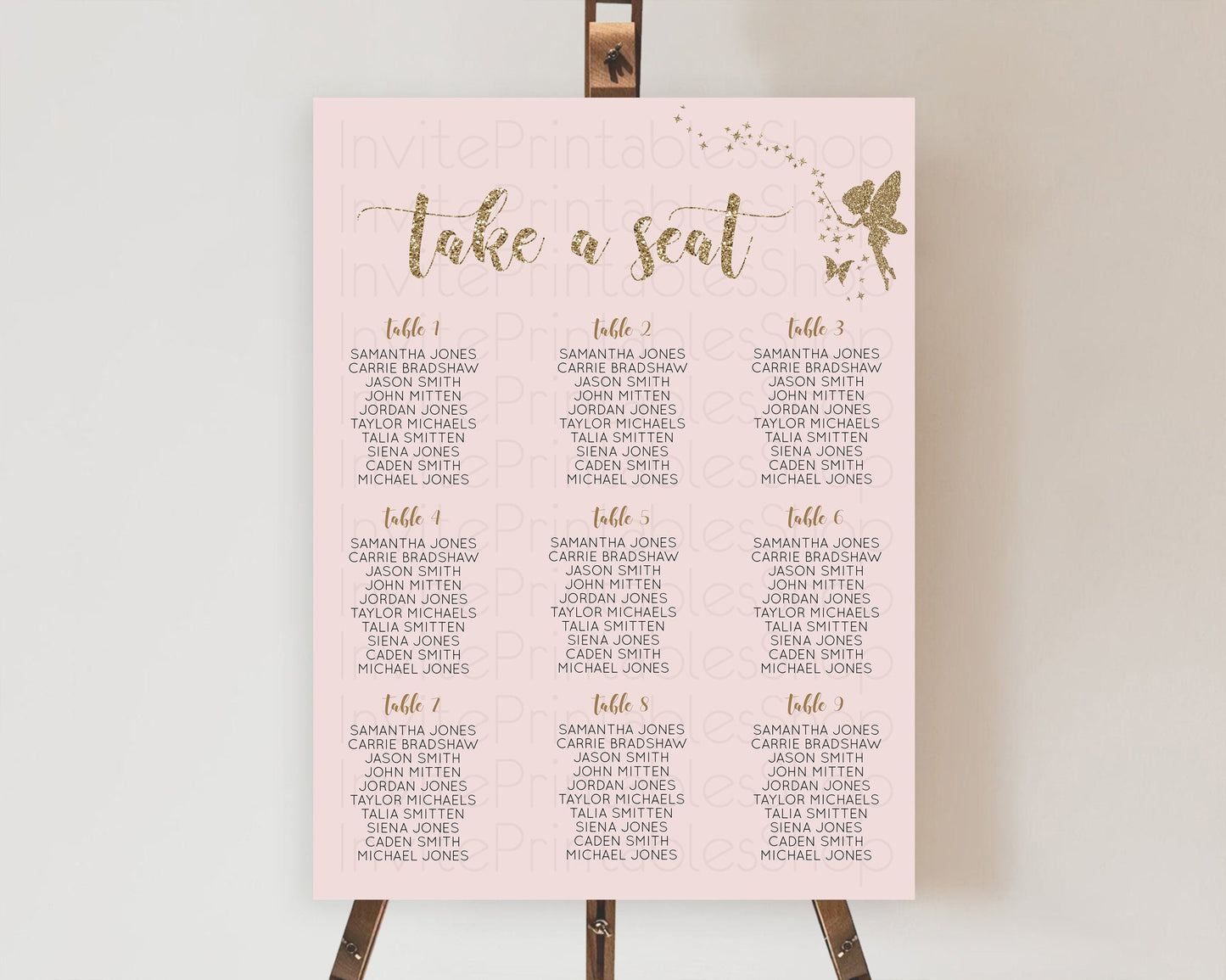 Fairy Seating Chart Pastel Fairy Seating Chart Fairy Tea Party Fairy Garden Seating Sign Enchanted Garden Floral Butterfly Décor D10899