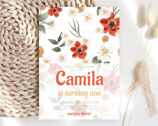 Editable Secret Garden Invitation Wildflower Birthday Invitation Pastel Flow