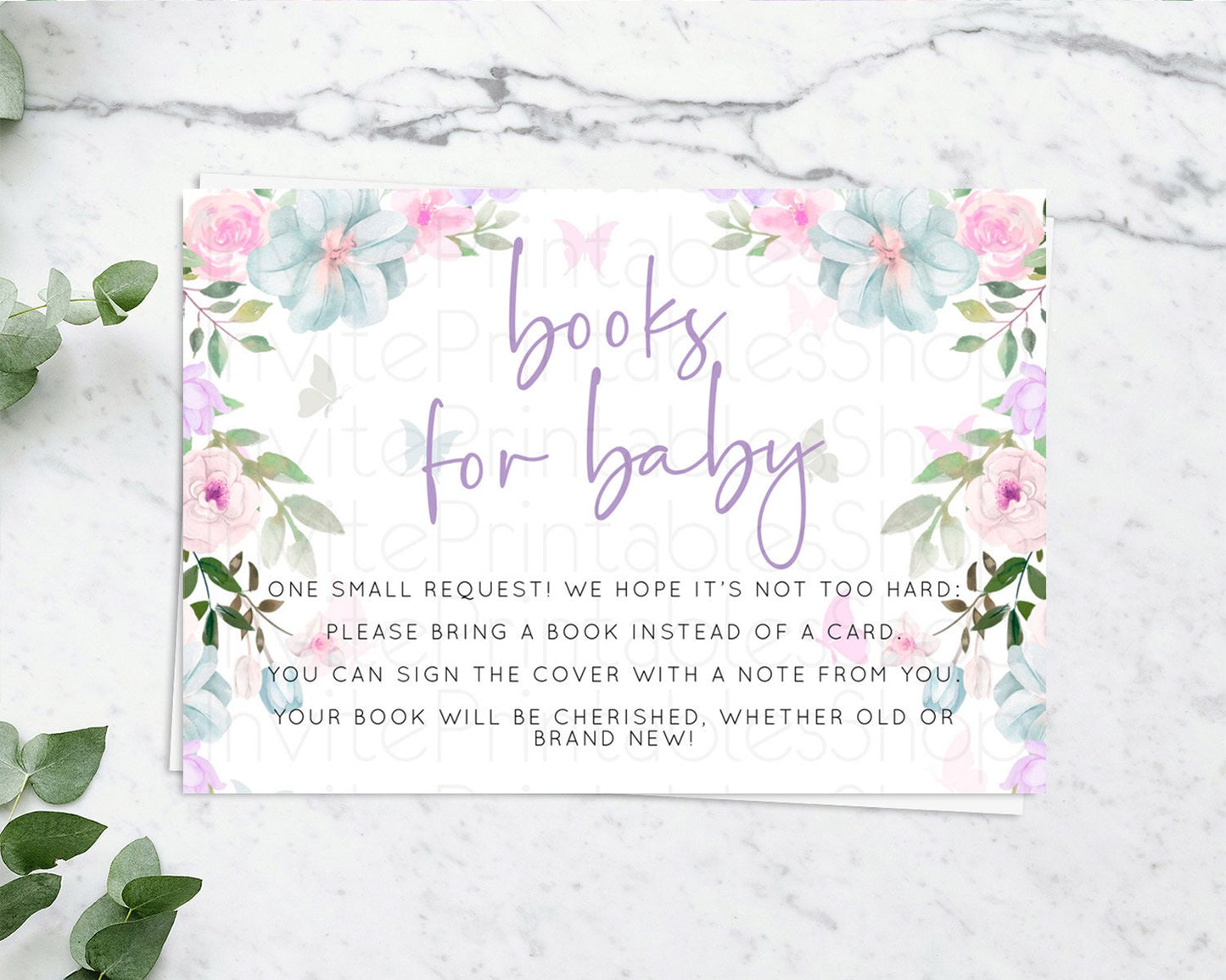 Secret Garden Books For Baby Card Boho Wildflower Book Insert Pastel Flower Garden Baby Shower Card Flower Guests Book Poem Request D10494