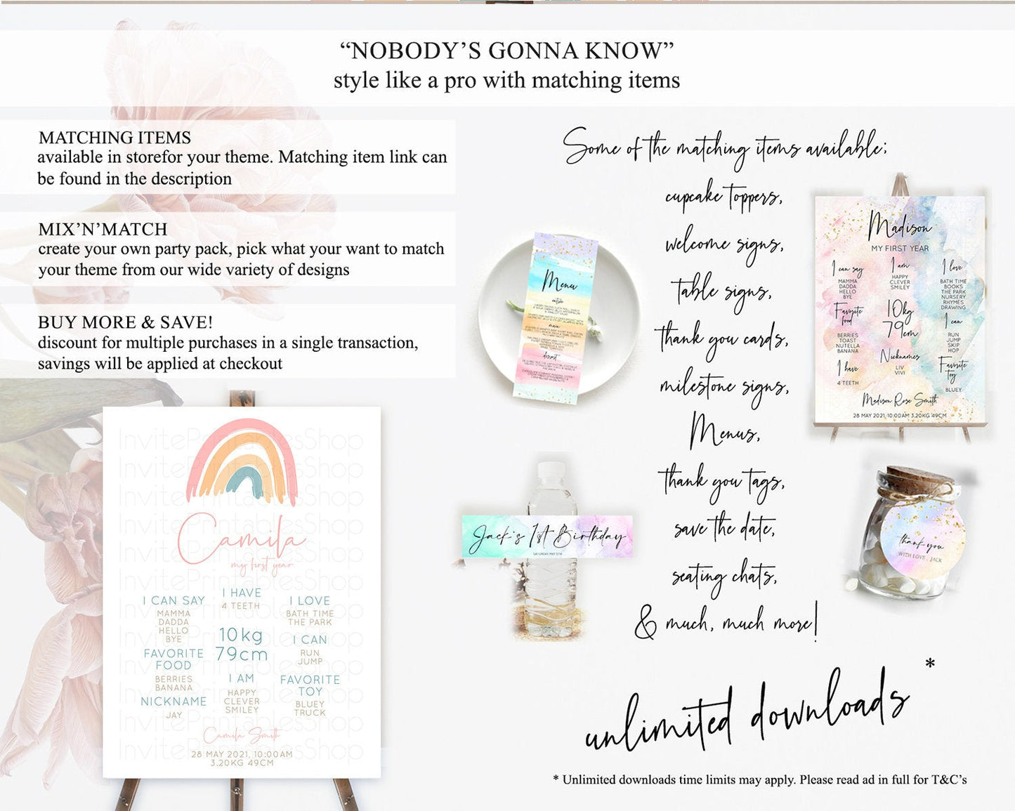 Pastel Rainbow First Birthday Milestone Poster Boho Rainbow Milestone Board Rainbow Milestone Pastel Milestone Rainbow 1st Birthday D10351