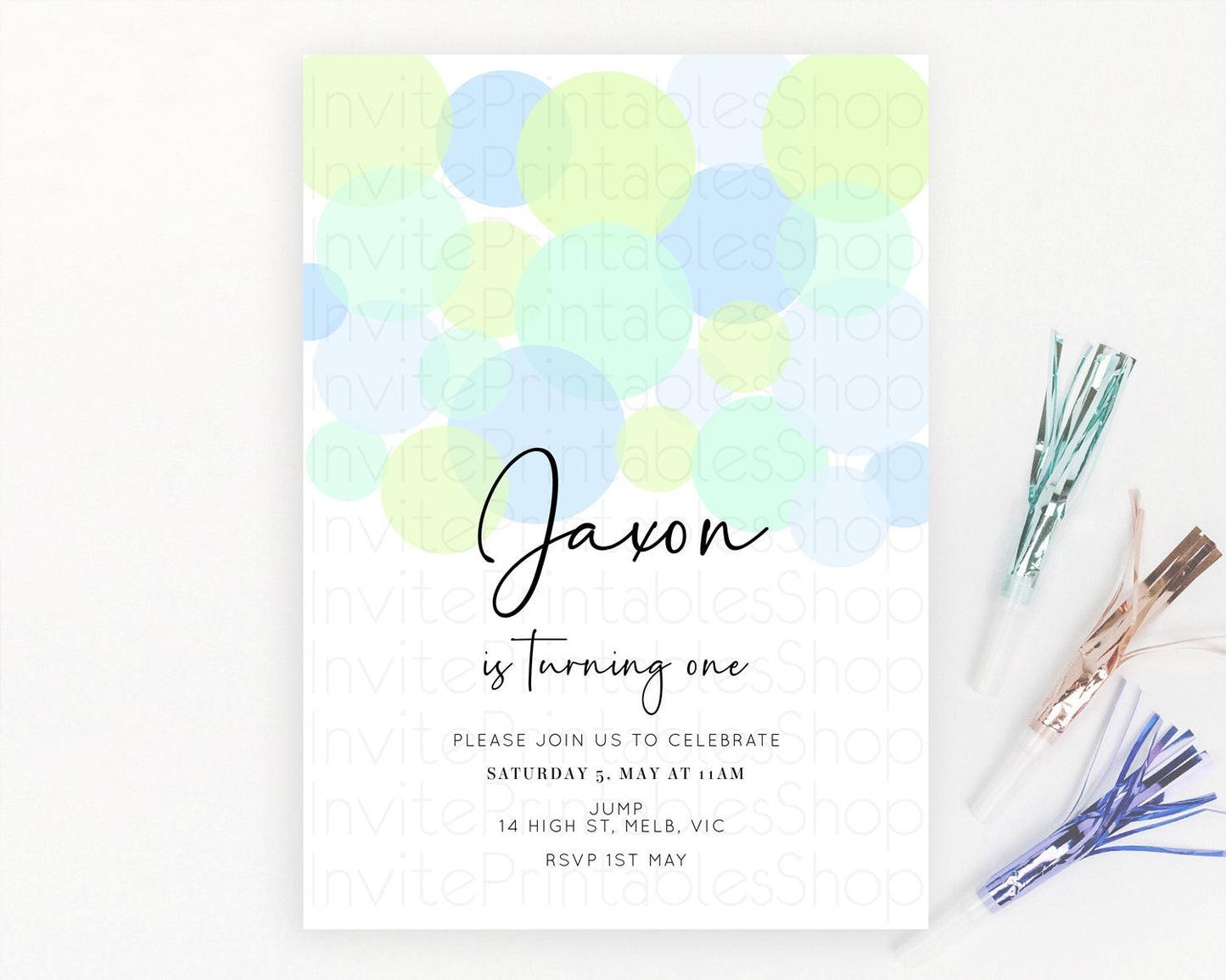 Pastel Birthday Invitation Pastel Confetti Birthday Invitation Bubbles Invitation Colorful Rainbow Confetti 2nd 1st First Birthday D10227