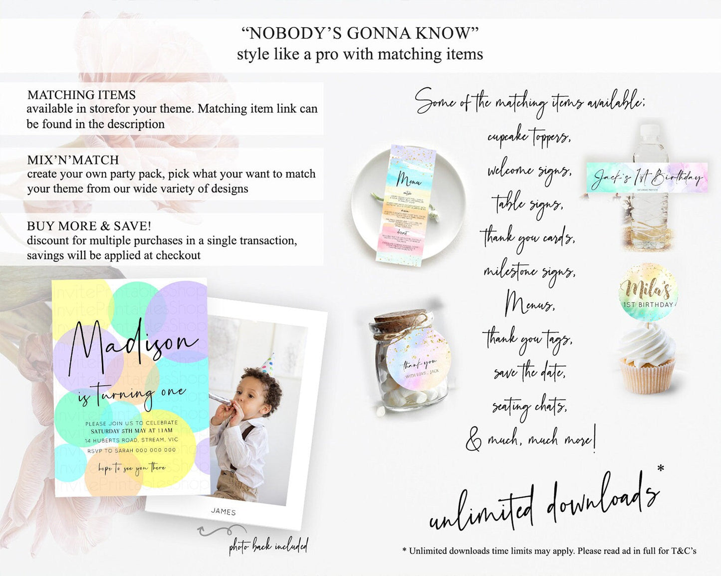 Pastel Birthday Invitation Pastel Confetti Birthday Invitation Bubbles Invitation Colorful Rainbow Confetti 2nd 1st First Birthday D10412