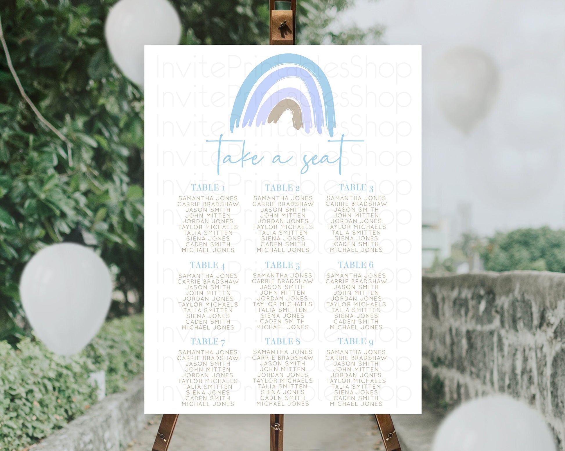 Editable Pastel Rainbow Seating Chart Boho Rainbow Seating Chart Rainbow Sea