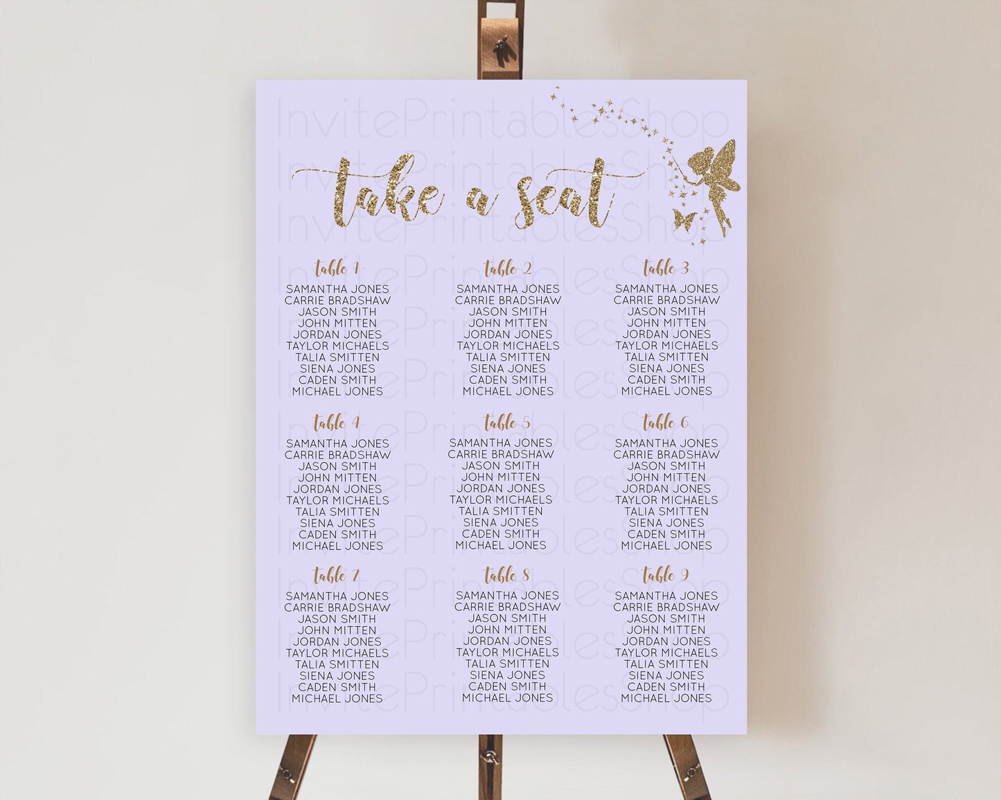 Fairy Seating Chart Pastel Fairy Seating Chart Fairy Tea Party Fairy Garden Seating Sign Enchanted Garden Floral Butterfly Décor D10389