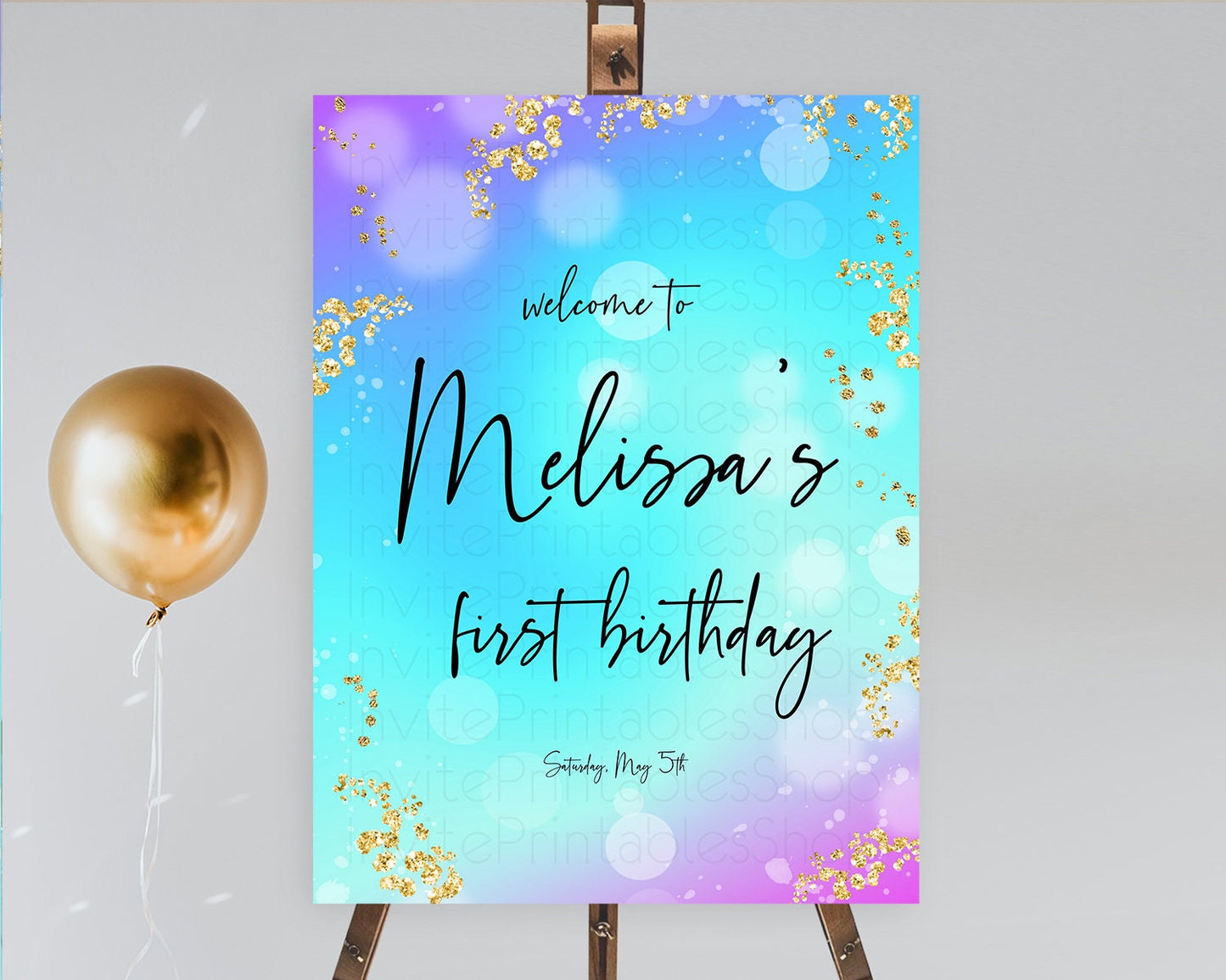 Mermaid Welcome Sign Mermaid Welcome Board Rainbow Fish Under The Sea Colorful Pastel Pool Party Mermaid First Birthday Welcome Sign D10573