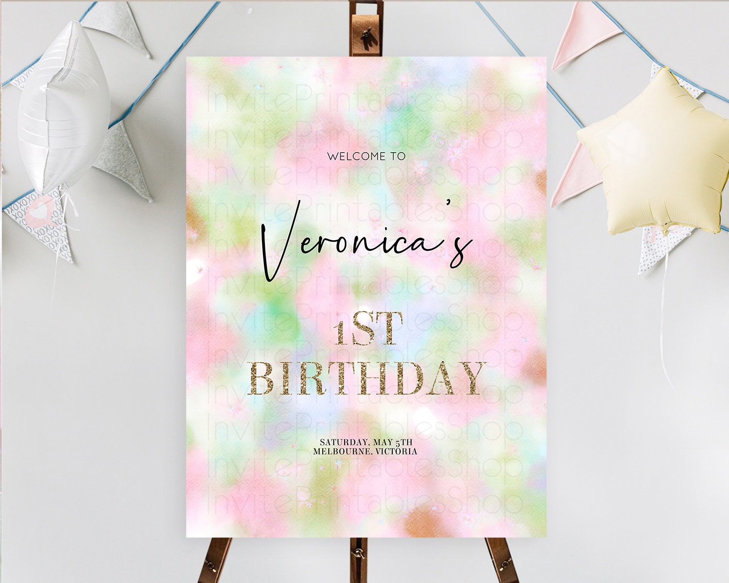Editable Pastel Welcome Sign Pastel Rainbow Welcome Sign Colorful Rainbow Co