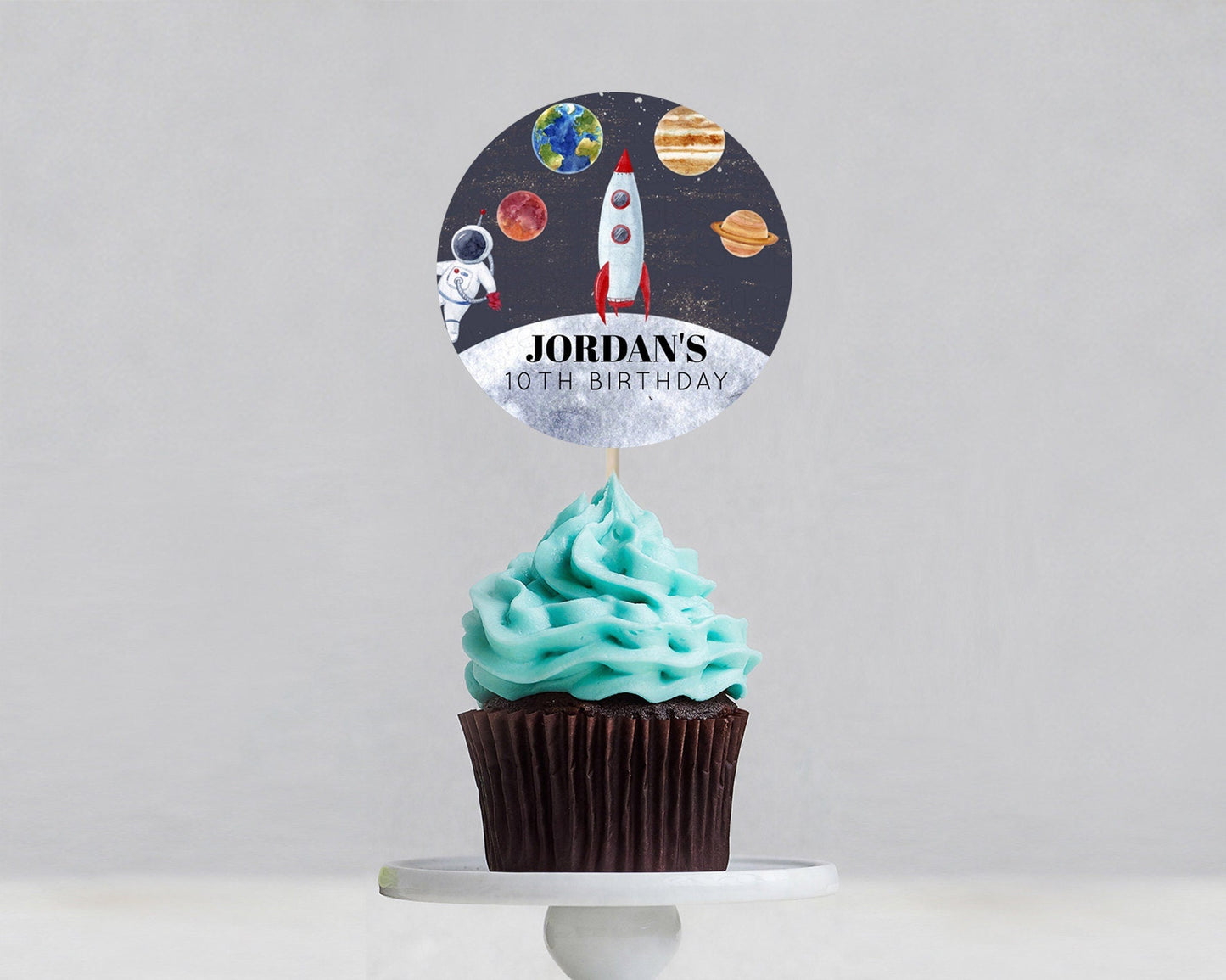 Space Cupcake Toppers Space Decor First Trip Around the Sun Decor Decor Sky Stars Planets Milkyway Solar System Cupcake Topper D10430