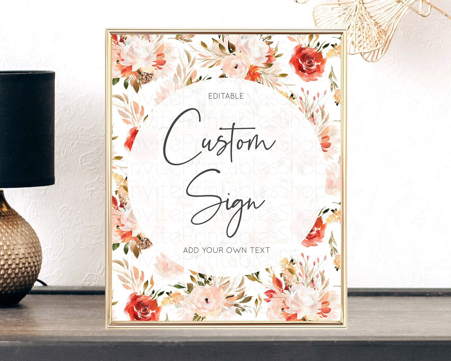 Wildflower Floral Table Sign Decor Secret Garden Sign Template Pastel Floral Garden Party Boho Flowers Birthday Baby Shower Wedding D10540