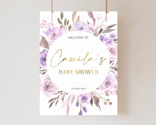 Editable Secret Garden Baby Shower Welcome Sign Wildflower Welcome Board Pas
