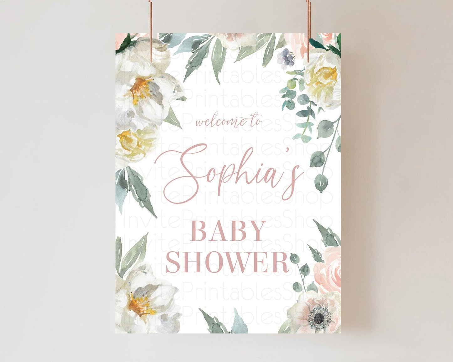 Secret Garden Baby Shower Welcome Sign Wildflower Welcome Board Pastel Flower Garden Welcome Poster Boho Wildflower Welcome Sign D10121
