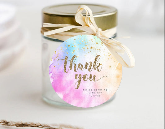 Editable Pastel Thank You Tags Rainbow Thank You Gift Tags Colorful Pastel F