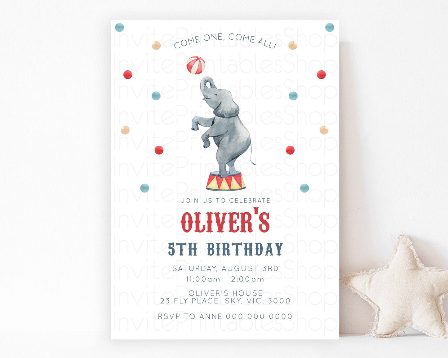 Editable Circus Birthday Invitation Carnival Birthday Invitation Clown Invit