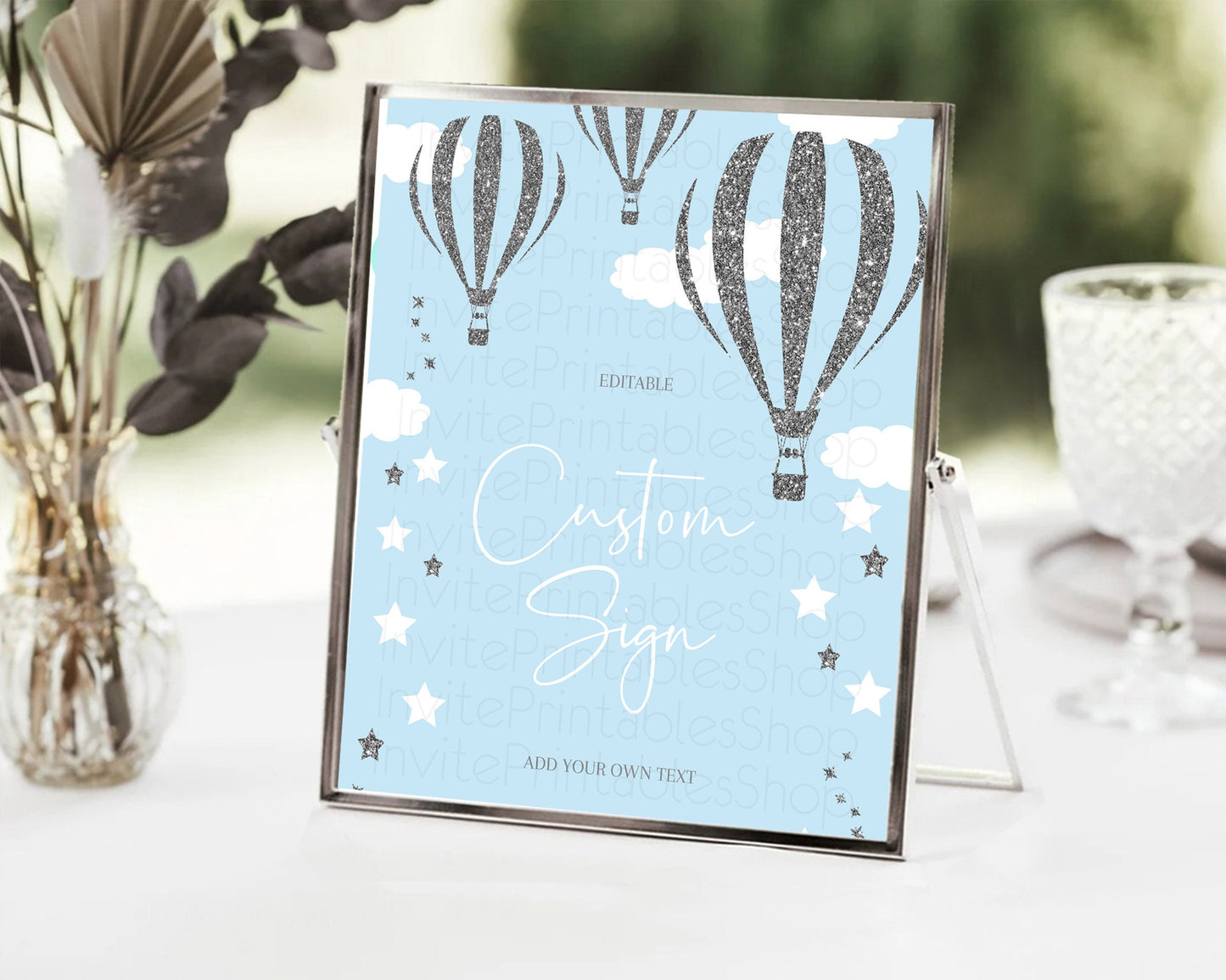 Hot Air Balloon Sign Hot Air Balloon Table Sign Decor Adventure Awaits Mr. ONEderful Party 1st Birthday Baptism Baby Shower D10335