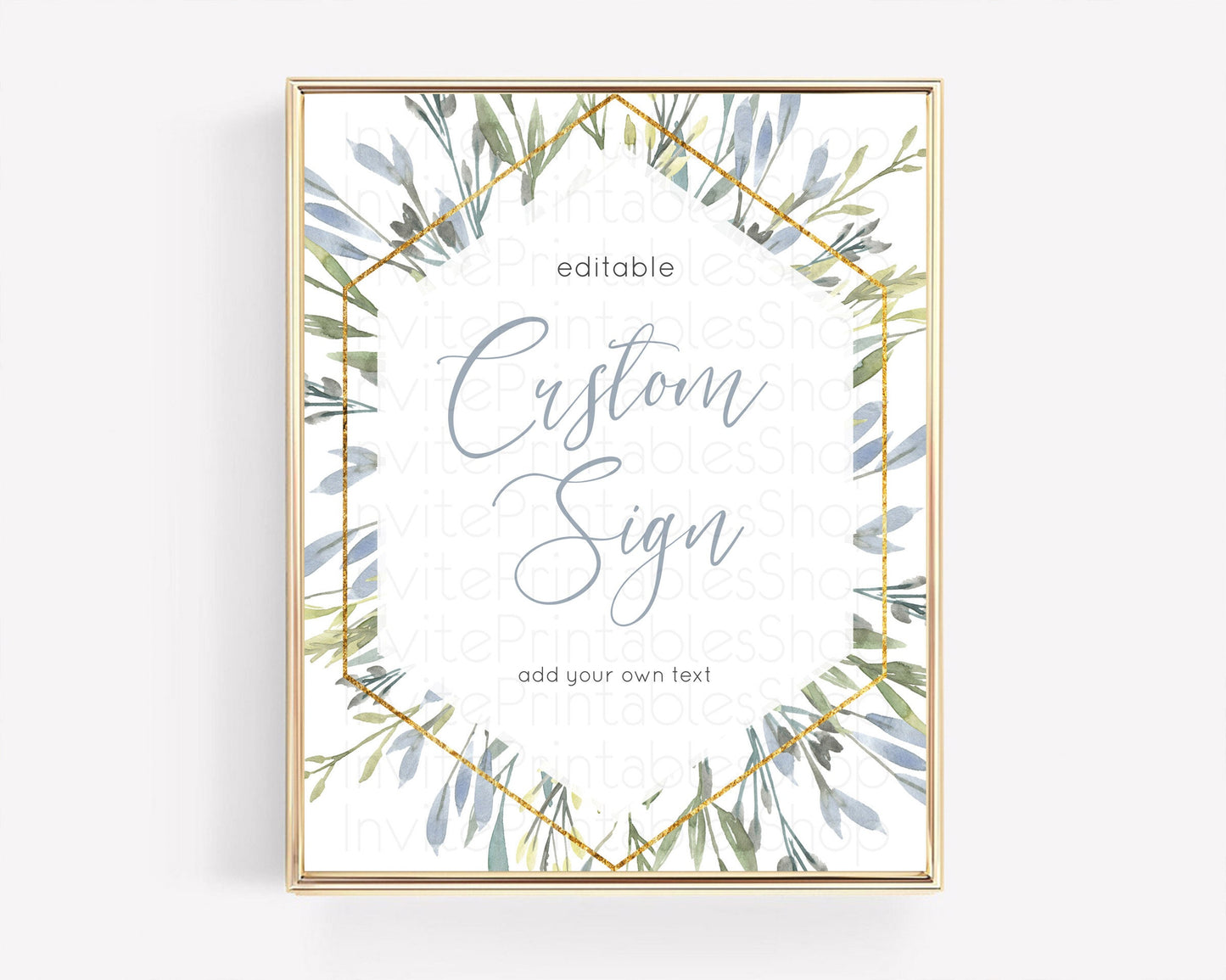 Green Leafy Table Sign Decor Eucalyptus Fern Leaves Watercolor Boho Garden Leaf Branch Party 1st Birthday Baptism Baby Shower D10532