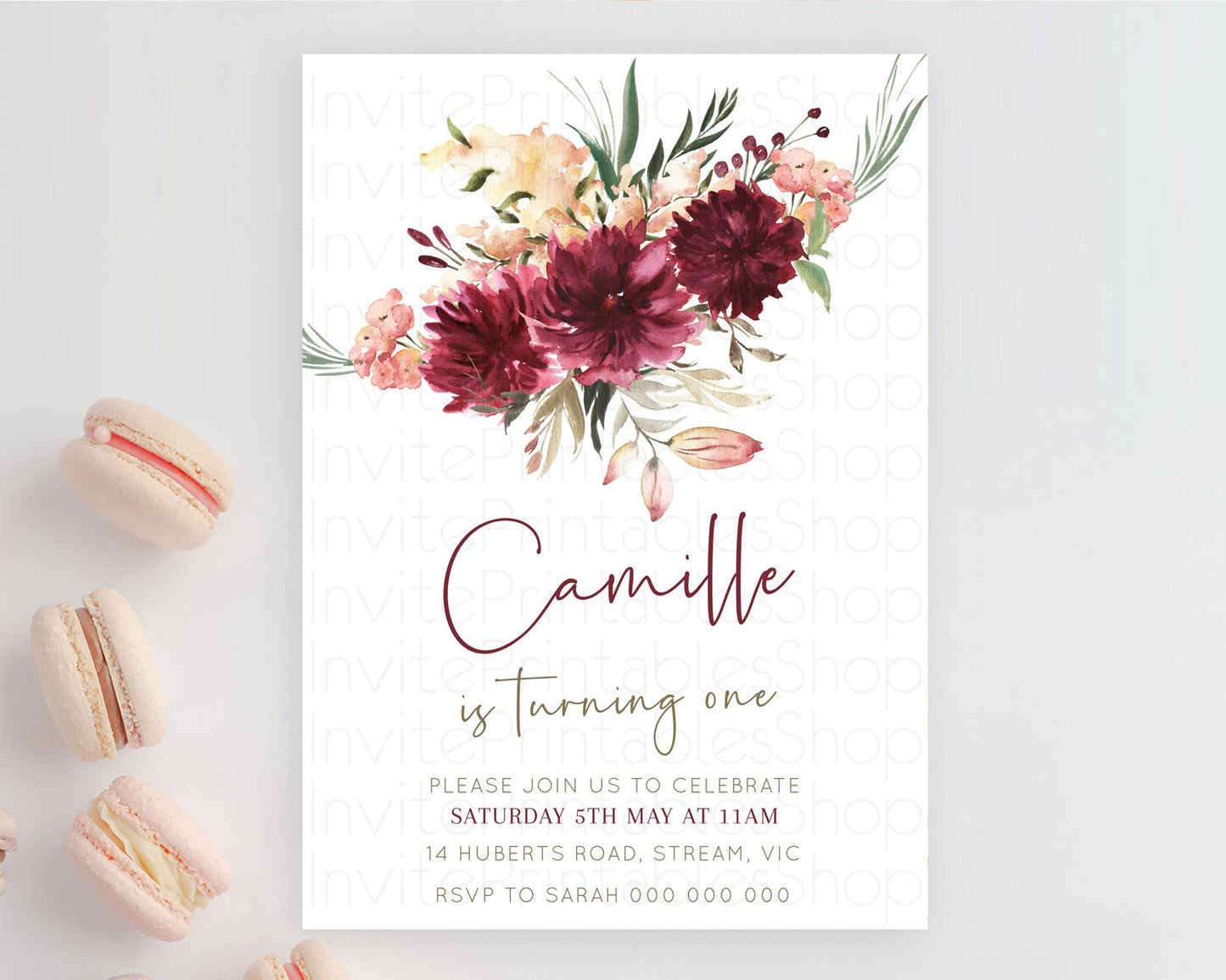 Secret Garden Invitation Wildflower Birthday Invitation Pastel Flowers Invite Enchanted Garden Boho Floral 3rd 2nd First Birthday D10685