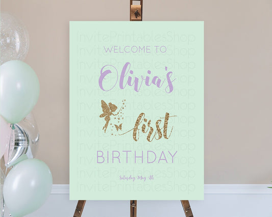 Fairy Welcome Sign Fairy Welcome Board Enchanted Garden Pastel Floral Butterfly Décor Secret Garden First Birthday Welcome Sign D10908