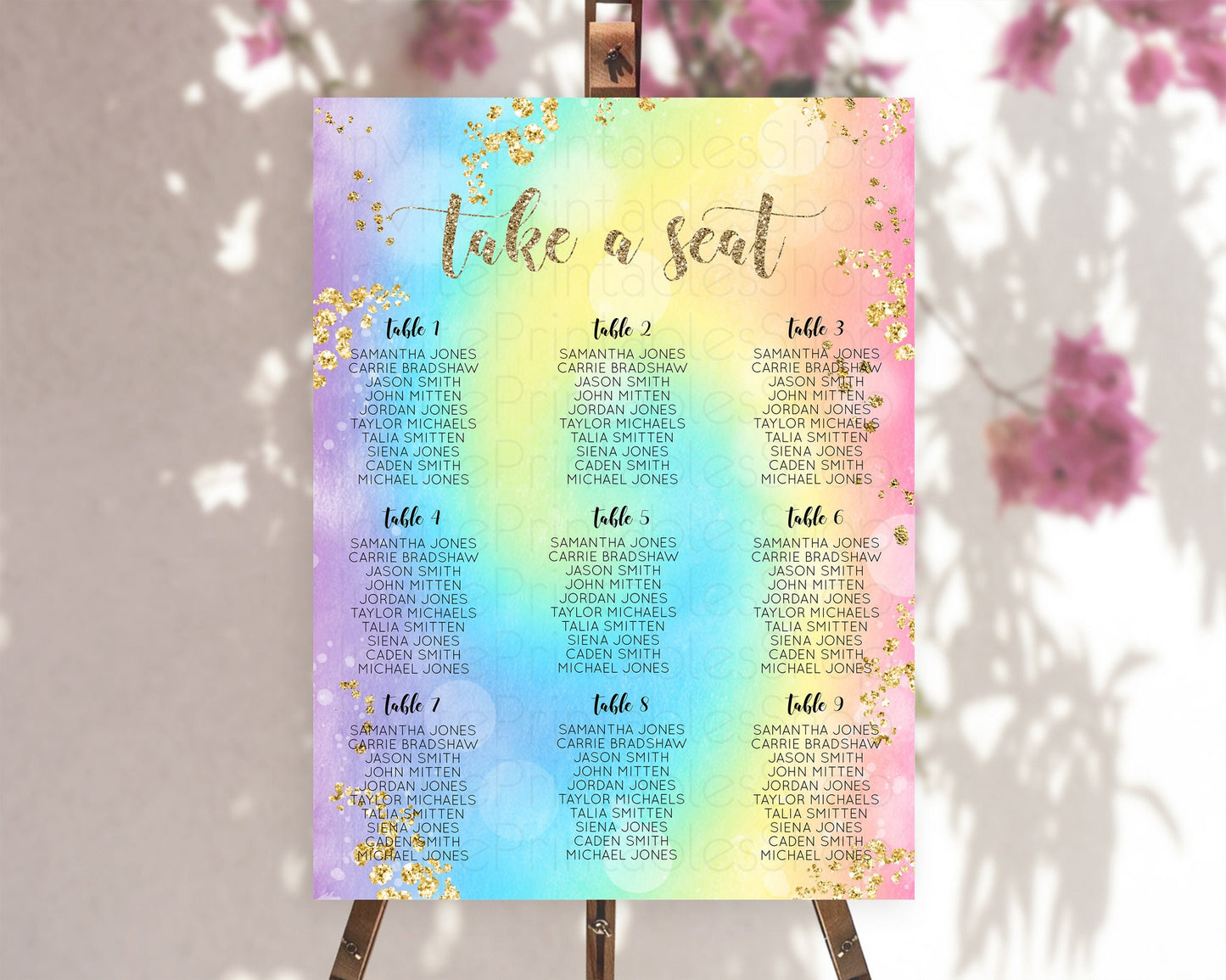 Tie Dye Seating Chart Rainbow Tie Dye Seating Chart Rainbow Colorful Seating Chart Tie Dye Pastel Rainbow Party Decor Take A Seat D10568