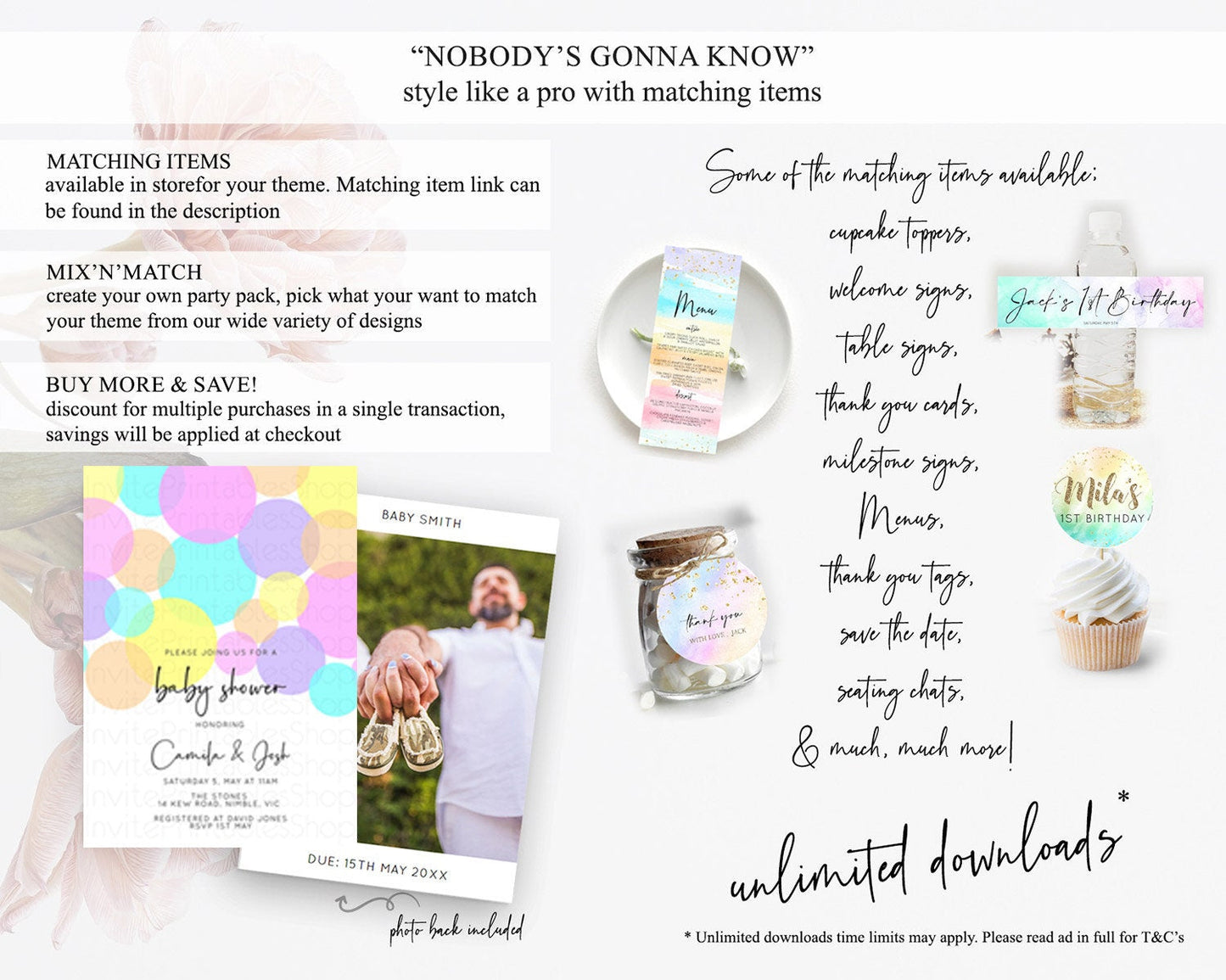 Pastel Rainbow Baby Shower Invitation Pastel Confetti Invitation Sprinkles Bubbles Invitation Colorful Rainbow Confetti Theme D10406