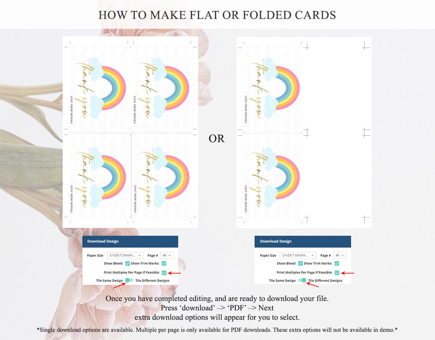 Pastel Rainbow Thank You Boho Rainbow Thank You Card Rainbow Birthday Thank You Cards Pastel Rainbow Teacher Thank You Card Template D10123