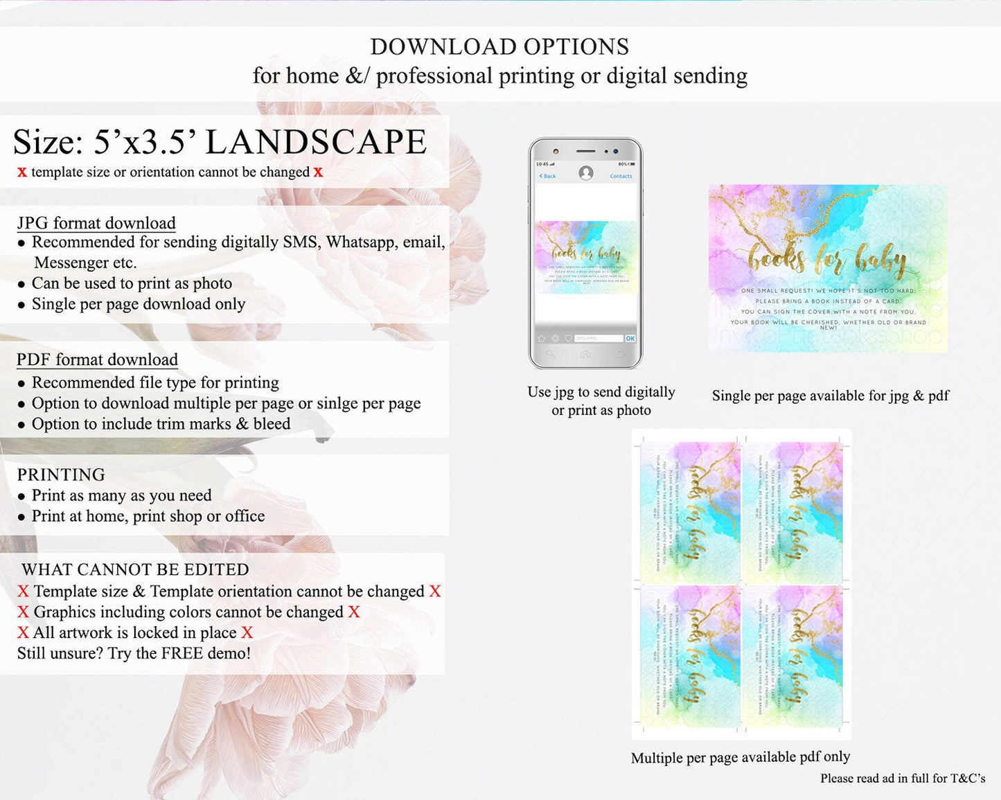 Pastel Books For Baby Card Pastel Rainbow Book Insert Colorful Ombre Watercolor Book Card Confetti Glitter Baby Book Poem Request D10392