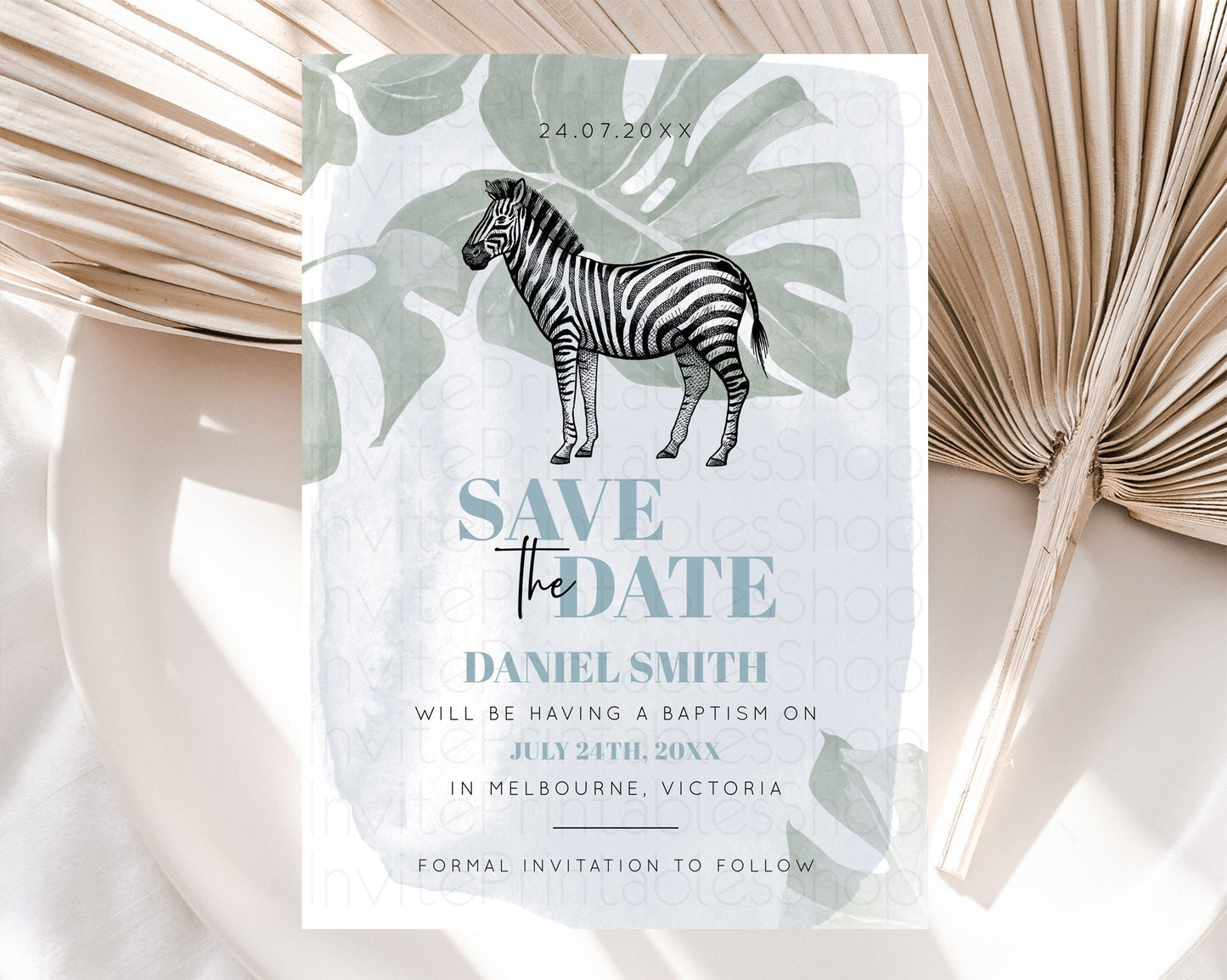 Zebra Save The Date Template Zebra Party Save The Date Safari Adventure Zebra Minimal Theme For 1st Birthday Baptism Baby Shower D10814