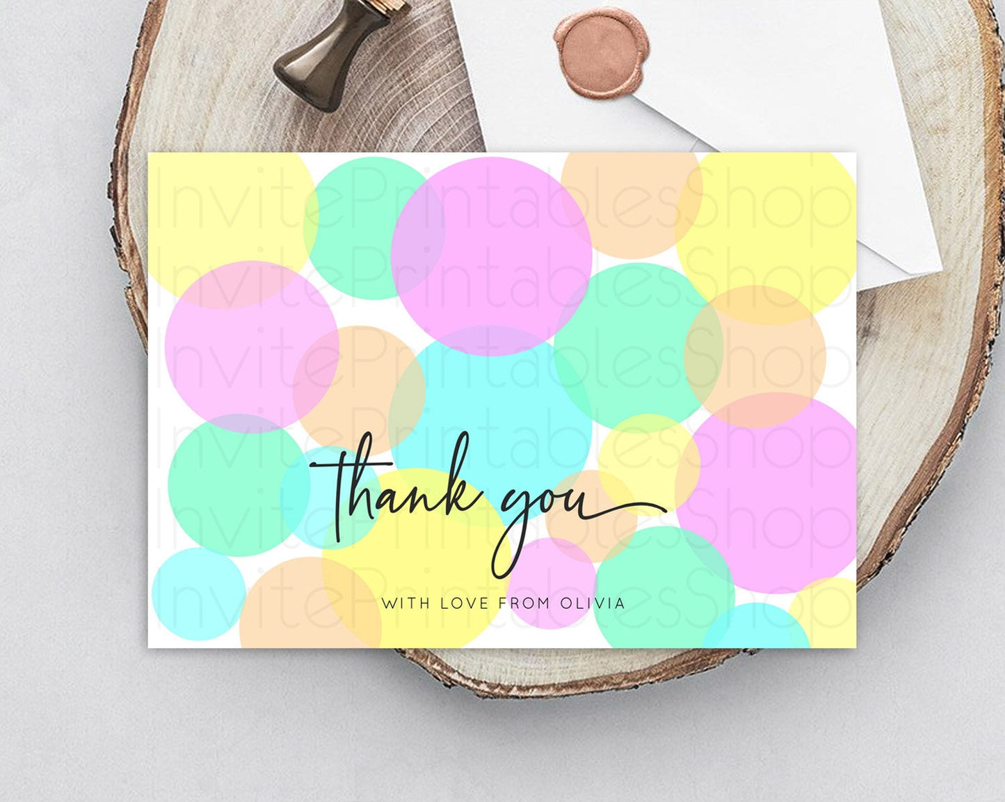 Rainbow Thank You Pastel Thank You Card Pastel Rainbow Birthday Thank You Confetti Colorful Pastel Cards Teacher Thank You Cards D10410