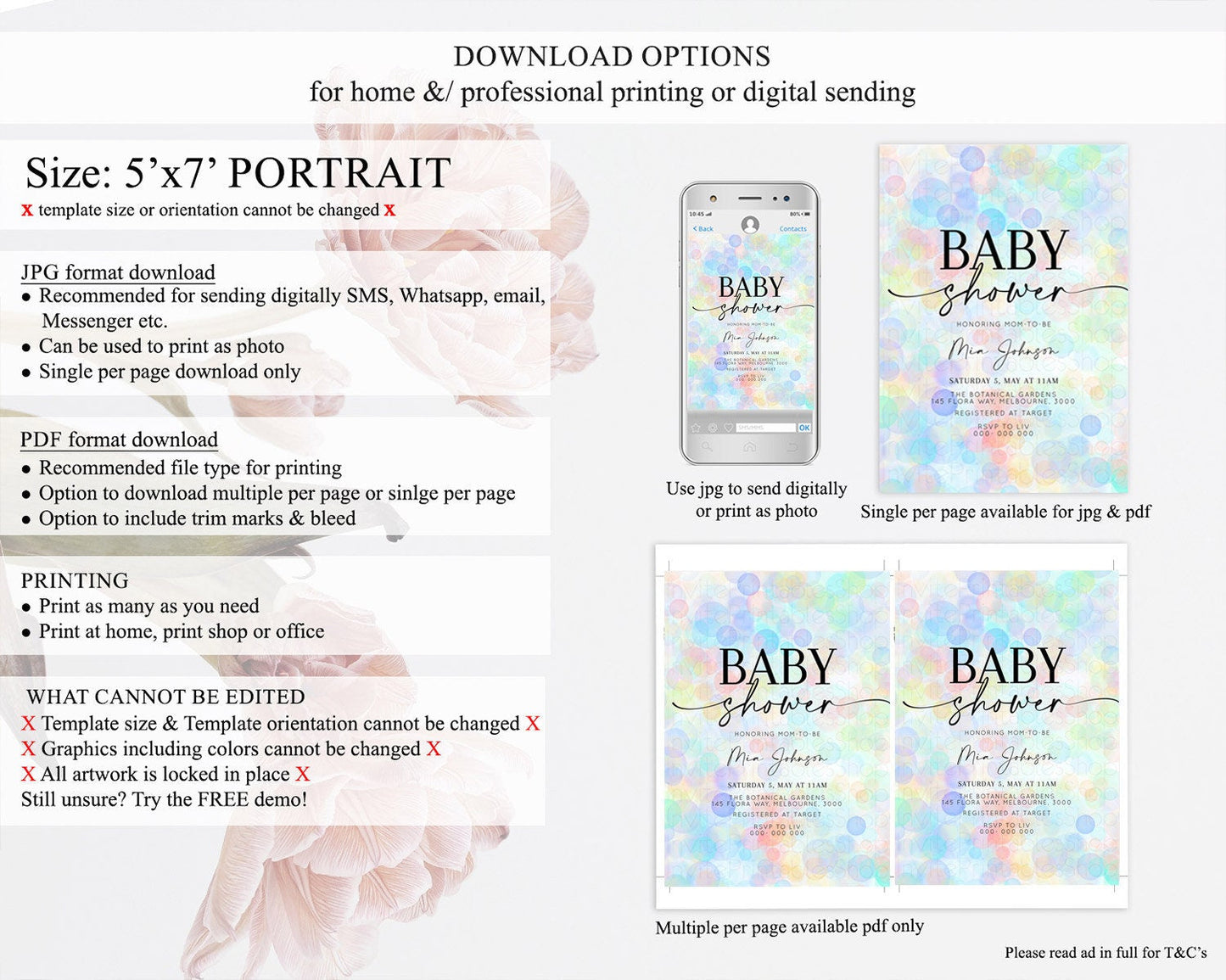 Pastel Confetti Baby Shower Invitation Bath Bomb Baby Shower Invitation Pastel Bubbles Invitation Colorful Watercolour Invitation D10446