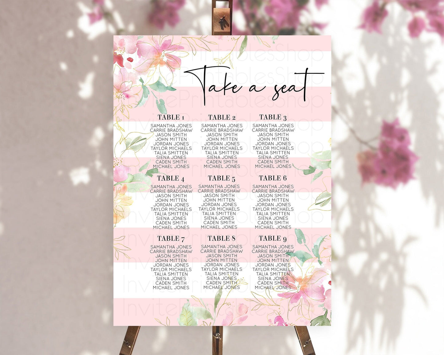 Secret Garden Seating Chart Wildflower Seating Chart Pastel Flowers Seating Chart Enchanted Garden Boho Floral Take A Seat Decor D10300