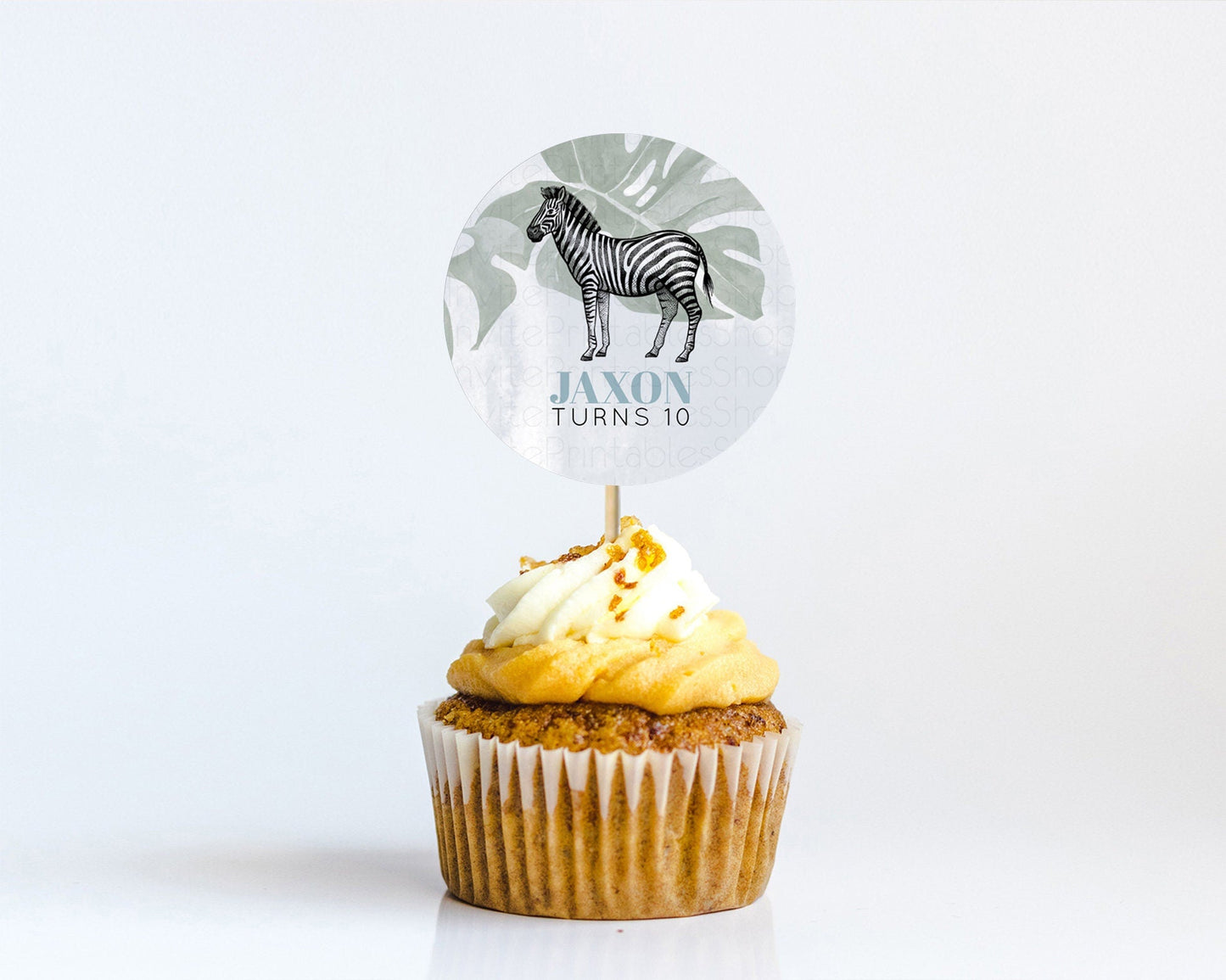 Zebra Cupcake Toppers Zebra Cupcake Zebra Take A Cupcake Toppers Zebra Safari Decor Zoo Party Zebra Palm Leaf Decor First Birthday D10814