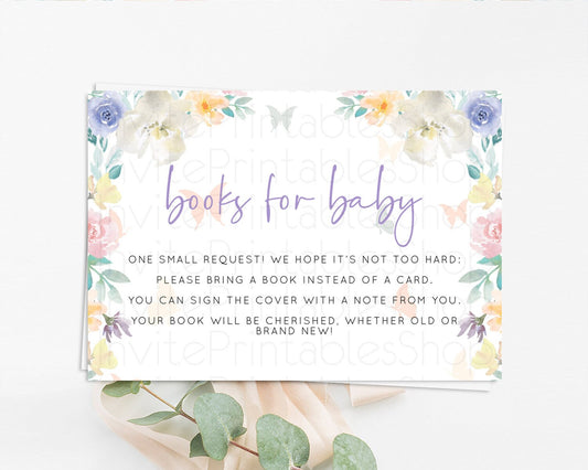 Editable Secret Garden Books For Baby Card Boho Wildflower Book Insert Paste