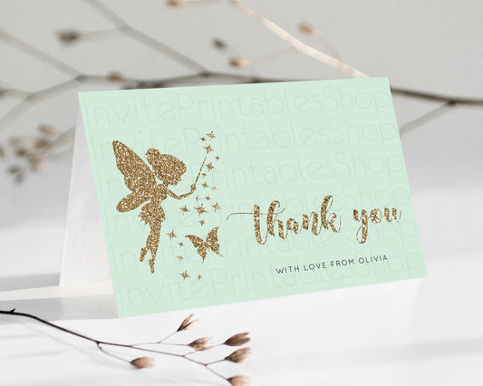 Editable Fairy Thank You Fairy Thank You Card Enchanted Garden Pastel Butter