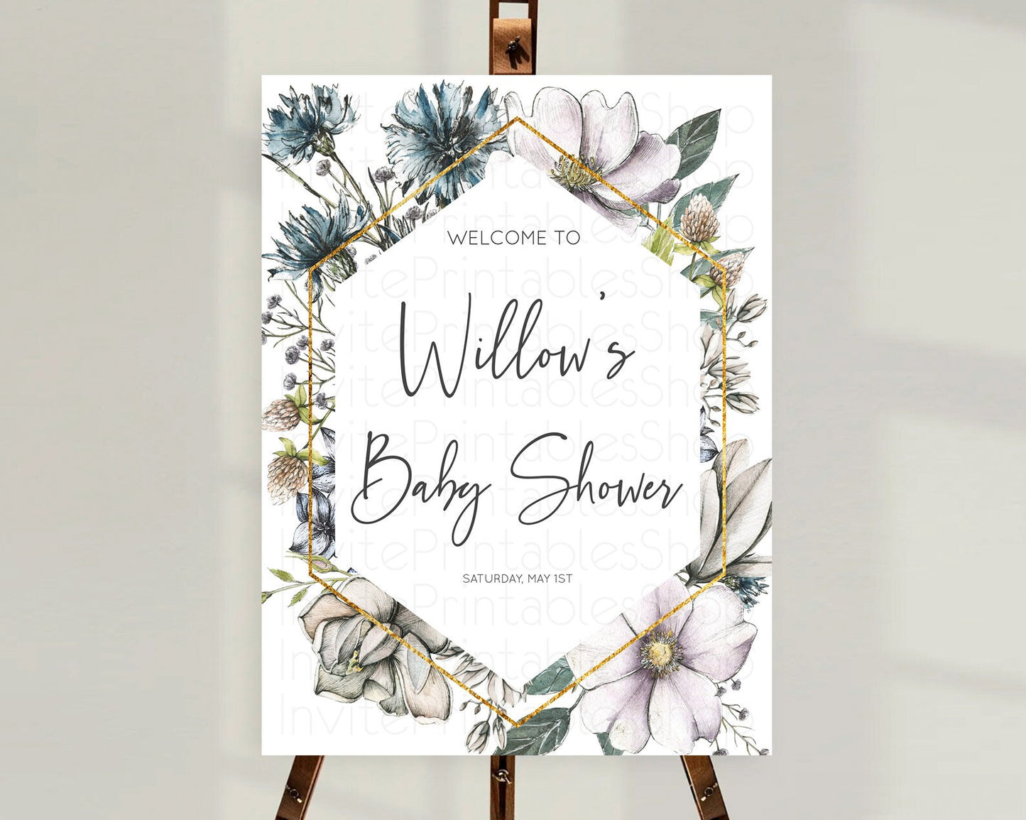 Secret Garden Baby Shower Welcome Sign Wildflower Welcome Board Pastel Flower Garden Welcome Poster Boho Wildflower Welcome Sign D10501