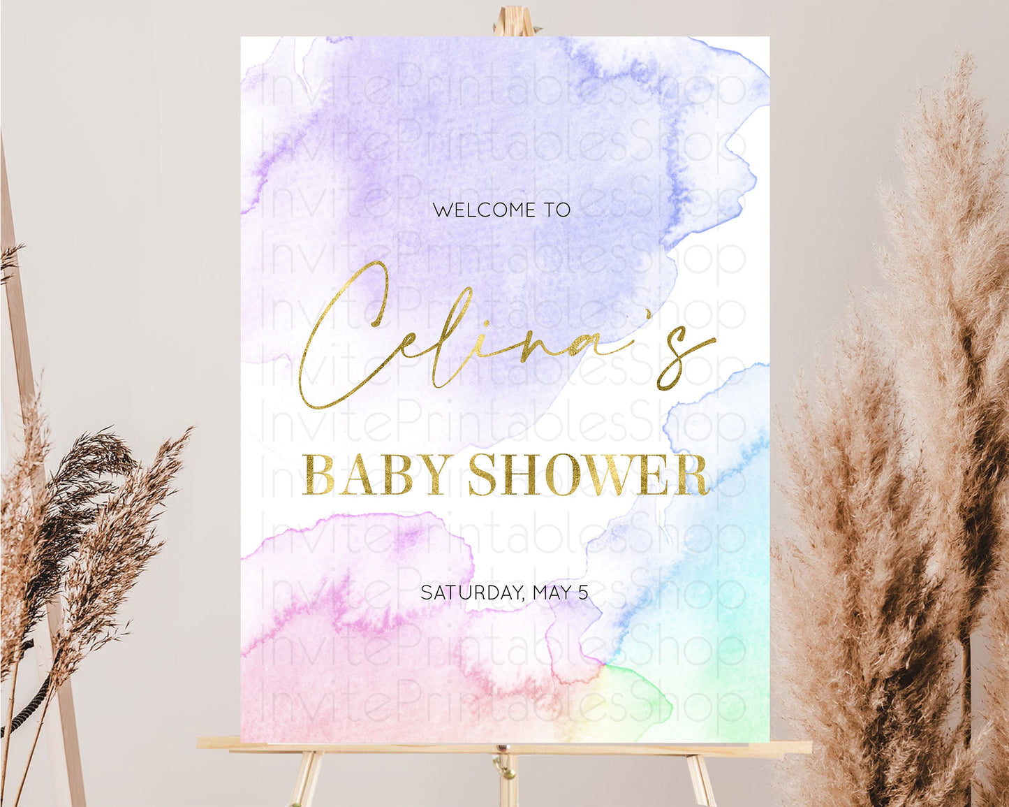 Rainbow Welcome Sign Pastel 1st Birthday Board Watercolor Splash Birthday Board Pastel Welcome Board Colorful Glitter Sprinkles Board