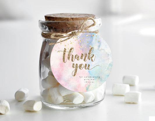 Editable Pastel Thank You Tags Rainbow Thank You Gift Tags Colorful Pastel F