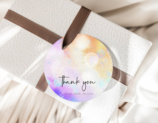 Editable Pastel Thank You Tags Rainbow Thank You Gift Tags Colorful Pastel F