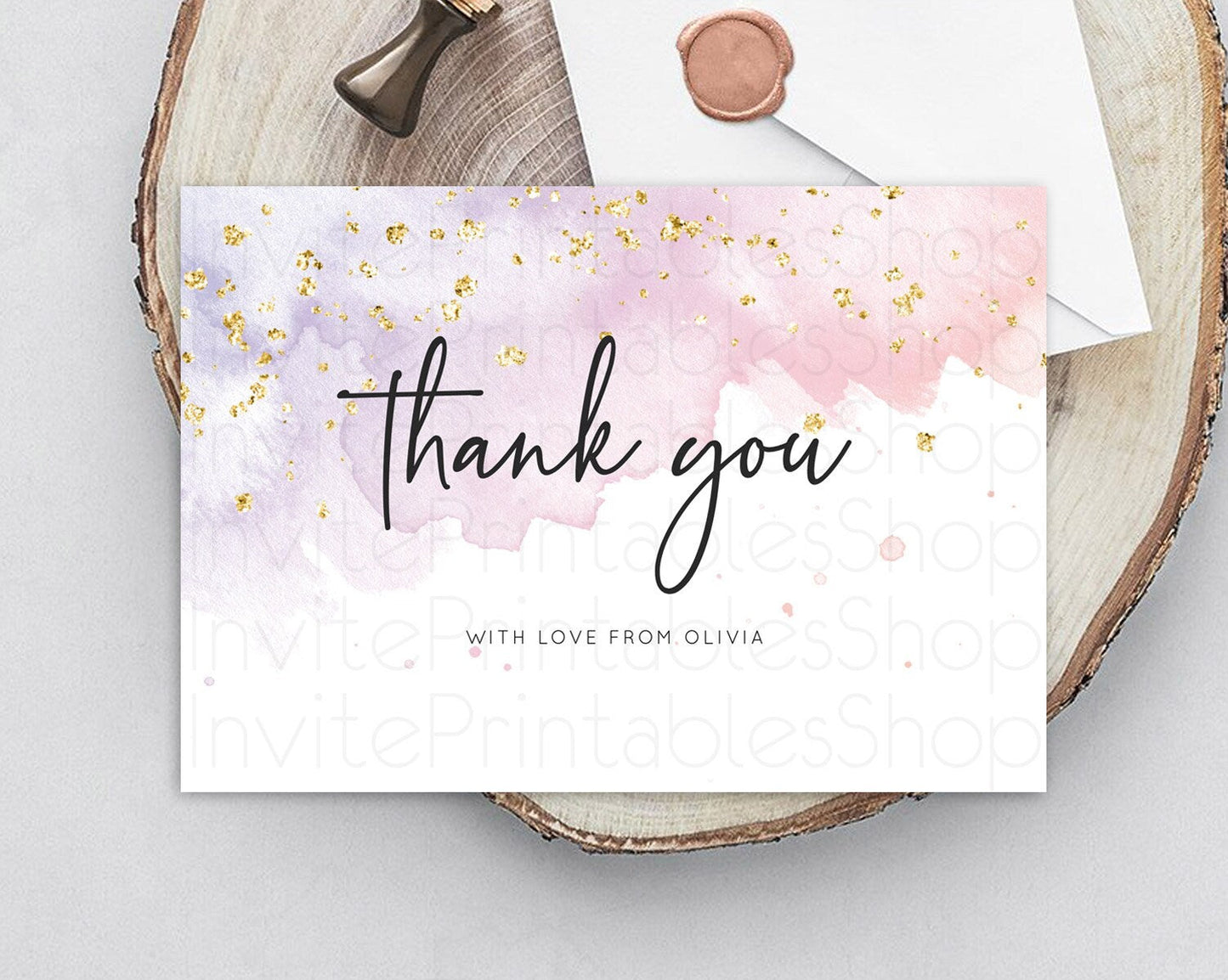Pastel Thank You Rainbow Thank You Card Colorful Pastel Birthday Thank You Card Confetti Watercolor Pastel Teacher Thank You Cards D10327