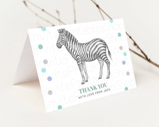 Editable Zebra Thank You Zebra Thank You Card Zebra Birthday Thank You Cards