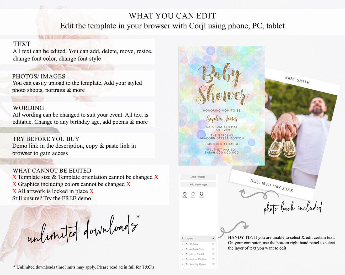 Pastel Confetti Baby Shower Invitation Bath Bomb Baby Shower Invitation Pastel Bubbles Invitation Colorful Watercolour Invitation D10447
