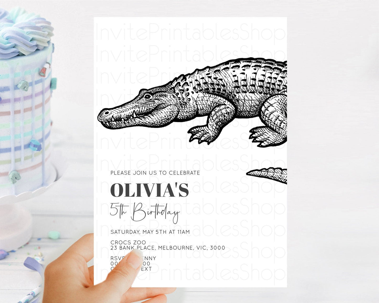 Crocodile Birthday Invitation Alligator Birthday Invitation Later Alligator Birthday Gator Swamp Birthday Invite Safari Crocodile D10286
