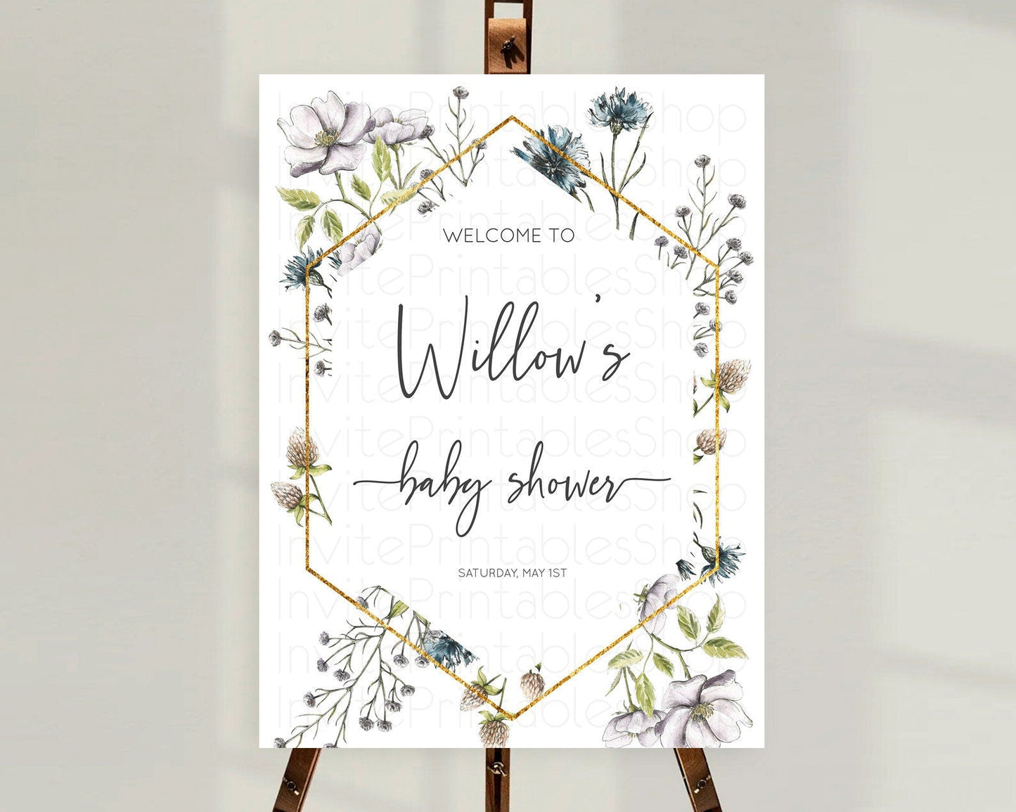 Secret Garden Baby Shower Welcome Sign Wildflower Welcome Board Pastel Flower Garden Welcome Poster Boho Wildflower Welcome Sign D11002