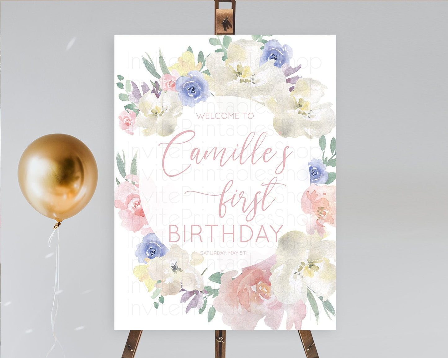 Secret Garden Welcome Sign Wildflower Welcome Board Pastel Flower Garden Welcome Poster Boho Wildflower First Birthday Welcome Sign D10841