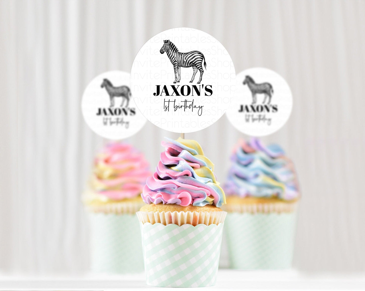 Zebra Cupcake Toppers Zebra Cupcake Zebra Take A Cupcake Toppers Zebra Safari Decor Zoo Party Zebra Palm Leaf Decor First Birthday D10249